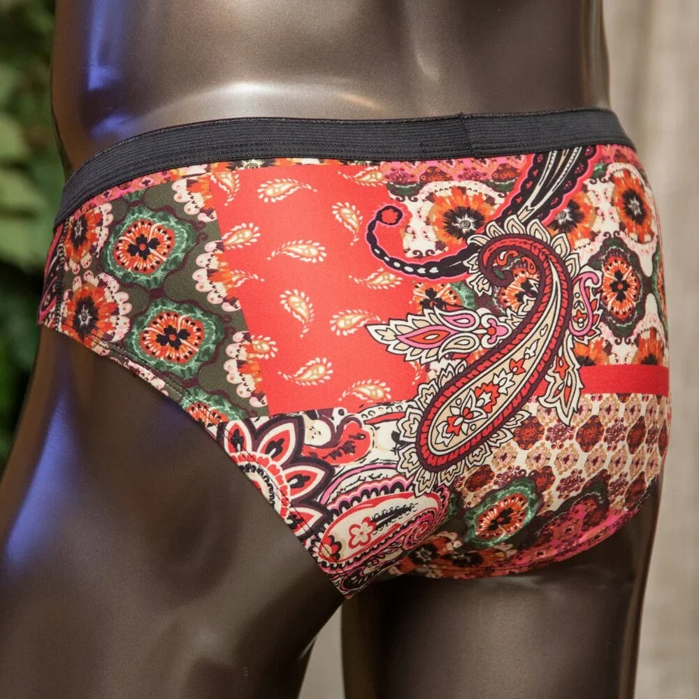Mens Boho Paisley Print Brief Handmade - Picture 3 of 5